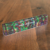 フラワーかわいらしバースト抽象芸術 デスクネームプレート (側面)