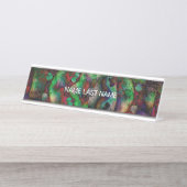 フラワーかわいらしバースト抽象芸術 デスクネームプレート (正面)