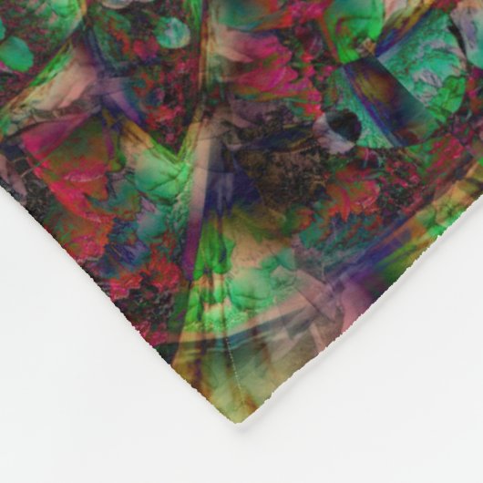 フラワーかわいらしバースト抽象芸術 フリースブランケット (角)