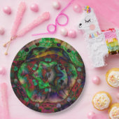 フラワーかわいらしバースト抽象芸術 ペーパープレート (パーティー)