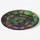 フラワーかわいらしバースト抽象芸術 ペーパープレート (アングル)