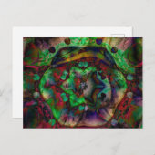 フラワーかわいらしバースト抽象芸術 ポストカード (正面/裏面)