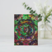 フラワーかわいらしバースト抽象芸術 ポストカード (スタンド正面)