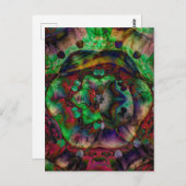 フラワーかわいらしバースト抽象芸術 ポストカード (正面/裏面)