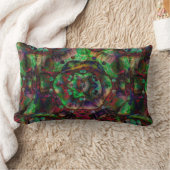 フラワーかわいらしバースト抽象芸術 ランバークッション (ブランケット)