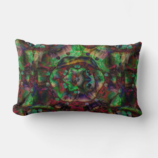 フラワーかわいらしバースト抽象芸術 ランバークッション (正面)