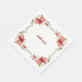 フラワーかわいらしフレームテンプレート、カスタマイズ可能、 スタンダードランチョンナプキン (角)