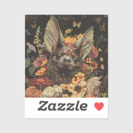 フラワーこうもりインブラックシール シール