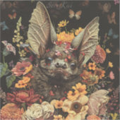 フラワーこうもりインブラックシール シール (正面)