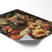 フラワーこうもりイン黒プリント&ダウンロード ポスター (角)