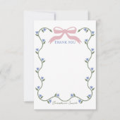 フラワーつる植物ベビーシャワー付き弓 サンキューカード (正面)