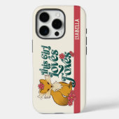 フラワーとキツネが好きな女の子 オーダーネーム Case-Mate iPhoneケース (裏面)