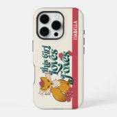 フラワーとキツネが好きな女の子　カスタムネーム iPhoneケース (裏面)