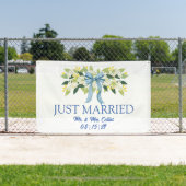 フラワーとリボンのJust Married カーバナー 横断幕 (インサイチュ)