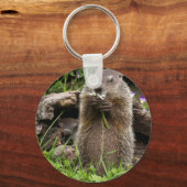 フラワーに食べる豚 キーホルダー (正面)