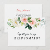 フラワーのあなたに私のウェディングパーティにいてくれる？カード インビテーションポストカード (正面/裏面)