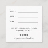 フラワーのイングリッシュ・ブルドッグの犬の予約リマインダー スクエア名刺 (裏面)