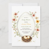 フラワーのイースターエッグベイビーシャワー 招待状 (正面)