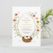 フラワーのイースターエッグベイビーシャワー 招待状 (スタンド正面)