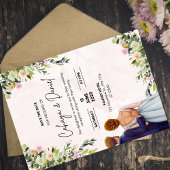 フラワーのウェディング・招待状 | エレガントな水彩画 セーブザデート