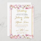 フラワーのウェディング・招待状 招待状 (正面/裏面)