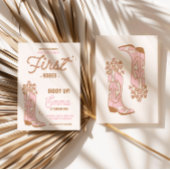 フラワーのカウガールファーストロデオブーツ 招待状