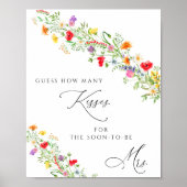 フラワーのキスがいくつ？ ブライダルシャワーゲーム ポスター (正面)
