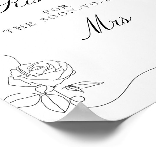 フラワーのキスがいくつ？ ブライダルシャワーゲーム ポスター (角)