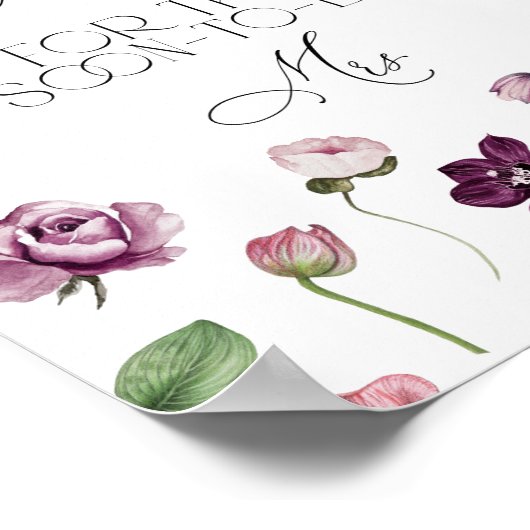 フラワーのキスの数を当てよう ブライダルシャワーパーティーゲームポ ポスター (角)