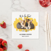 フラワーのペット写真 犬 猫 ペット フォト ウェディング オーダーメイド スタンダードカクテルナプキン (インサイチュ)