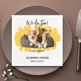 フラワーのペット写真 犬 猫 ペット フォト ウェディング オーダーメイド スタンダードカクテルナプキン