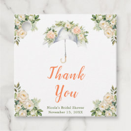 フラワーの傘 ブライダルシャワー フェイバータグ