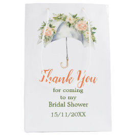 フラワーの傘 ブライダルシャワー ミディアムペーパーバッグ