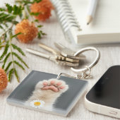 フラワーの手の猫 キーホルダー (正面右)