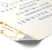 フラワーの森のキツネのベビーシャワーバーメニュー看板 ポスター (角)