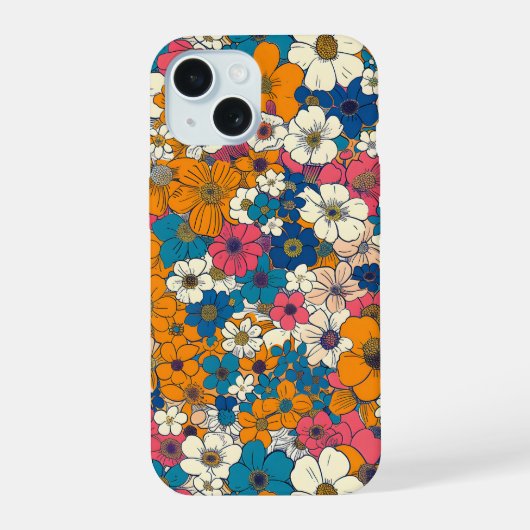 フラワーの爆発 iPhone 15ケース (裏面)