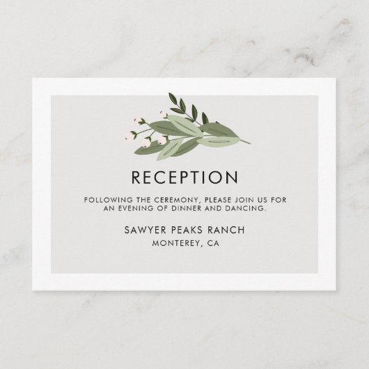 フラワーの結婚式の枝 受付 エンクロージャーカード (正面)