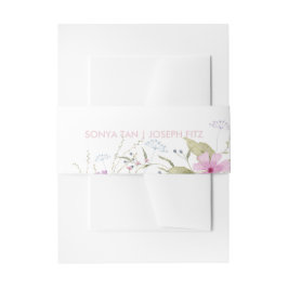 フラワーの結婚式招待状のベルト 招待状ベリーバンド