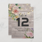 フラワーの結婚式着席案内テーブルナンバー / エスコート 招待状 (正面/裏面)