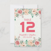 フラワーの結婚式着席案内テーブル番号 / エスコート 招待状 (裏面)