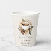 フラワーの香りただようコーヒーの愛がただよう  ブライダルシャワーパーティー 紙コップ (裏面)