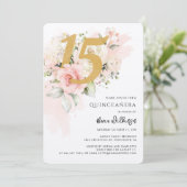 フラワーの15歳の誕生日 クイーンセニョーラ ウォータカラー 招待状 (スタンド正面)
