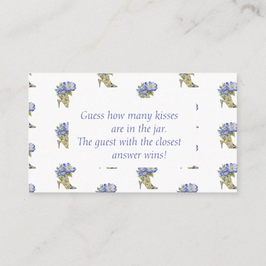 フラワーの「キスの数を当てて」 ブライダルシャワーのゲーム エンクロージャーカード (裏面)