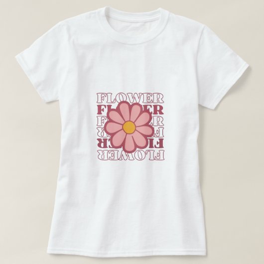 フラワーのTシャツデザイン 女子 Tシャツ (デザイン正面)