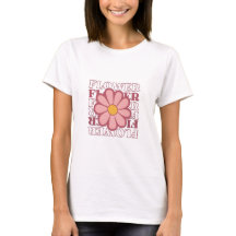 フラワーのTシャツデザイン 女子