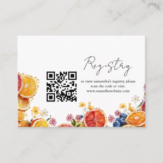 フラワーアイスクリームレジストリブライダルシャワー エンクロージャーカード (正面)