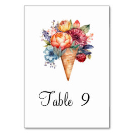 フラワーアイス素朴クリームブライダルシャワーパーティー テーブルナンバー