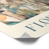 フラワーアクアレルズマーケットフィレンツェNo. 7ギャラリー ポスター (角)