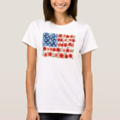 フラワーアメリカ国旗Tシャツ Tシャツ (正面)