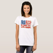 フラワーアメリカ国旗Tシャツ Tシャツ (正面フル)
